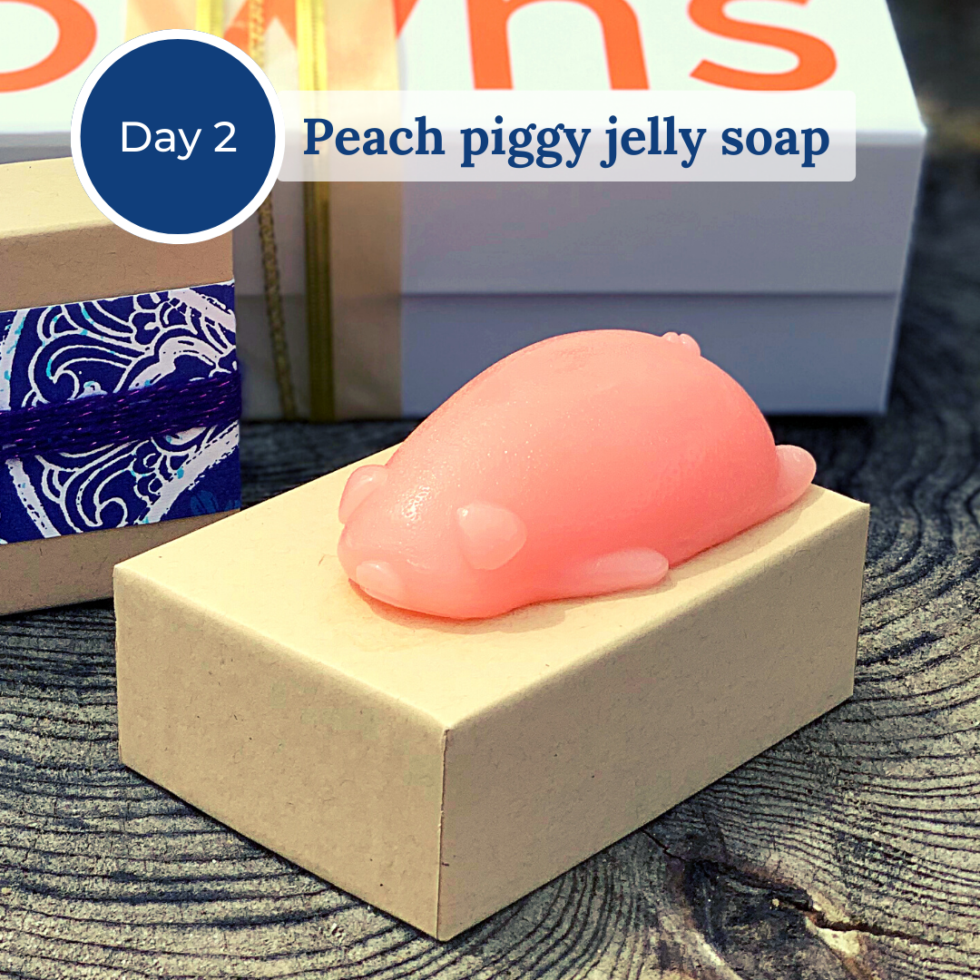 Pink peach piggy jelly soap