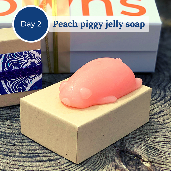 Pink peach piggy jelly soap