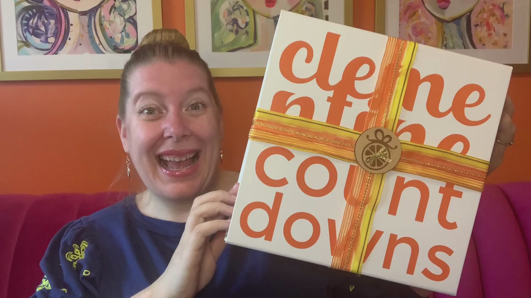 Young woman shares the gifts inside the 7-day Kid Birthday Countdown Calendar