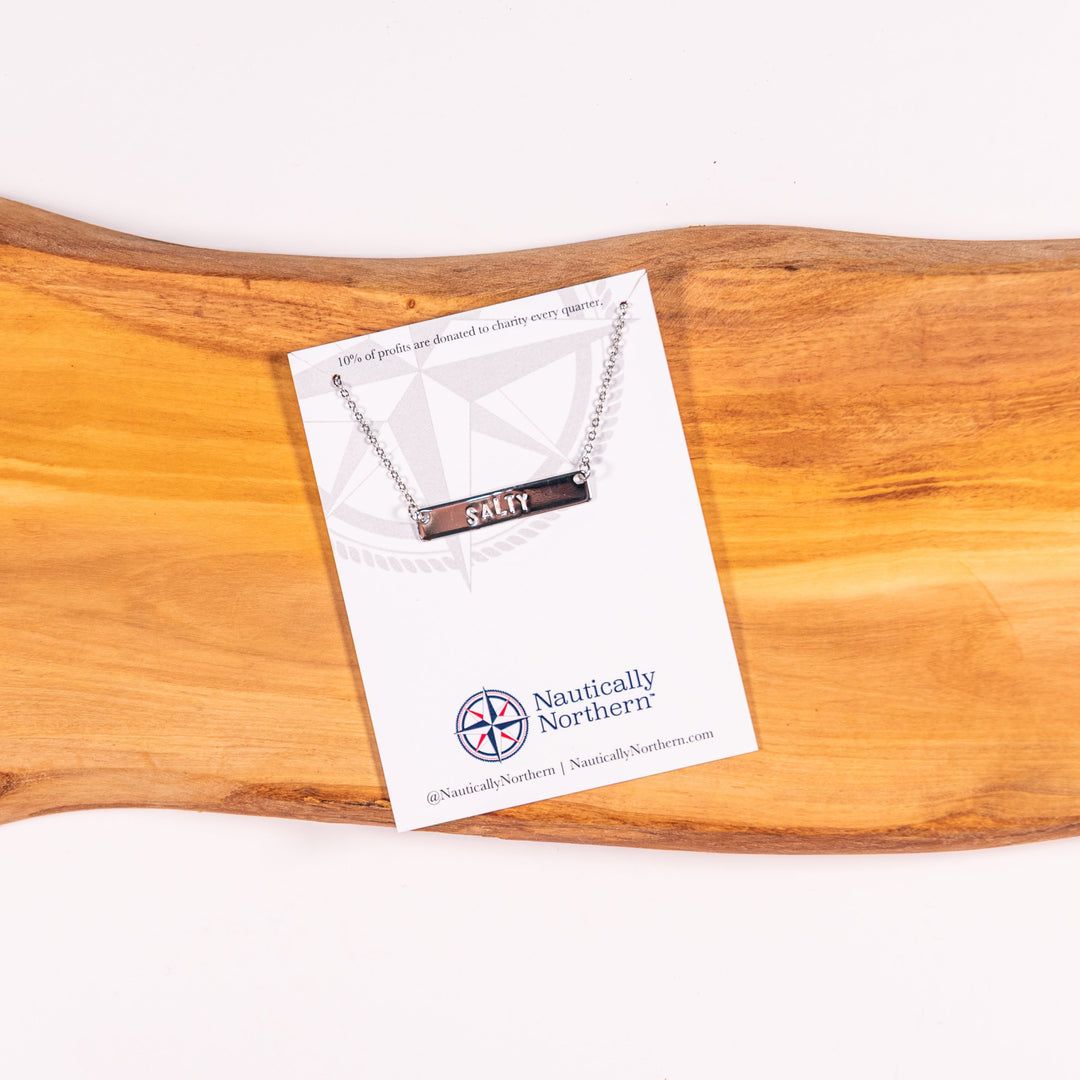 Salty bar necklace by Nautically Northern